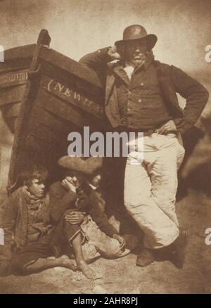 David Octavius Hill. James Linton und drei Jungen, Newhaven. 1843 - 1847. Schottische. Carbon drucken Stockfoto