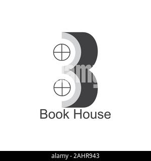 Buchstabe b Book House symbol Bildung logo Vektor Schule Stock Vektor