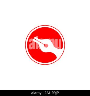 Feder Tinte Kurven negative Space Design Symbol logo Vektor Stock Vektor