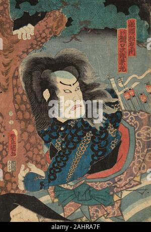 Utagawa Kunisada I (Toyokuni III). Schauspieler Nakamura Utaemon IV, wie der Schiffer Matsuemon, eigentlich Higuchi Jiro Kanemitsu (Sendo Matsuemon, jissha Higuchi Jiro Kanemitsu). 1849. Farbe holzschnitt; Oban Stockfoto