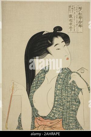 Kitagawa Utamaro. Rohr, aus der Serie zehn Arten in der PHYSIOGNOMISCHE Studie der Frauen (Fujin sogaku juttai) (Kiseru). 1797 - 1808. Japan. Farbe holzschnitt; Oban Stockfoto