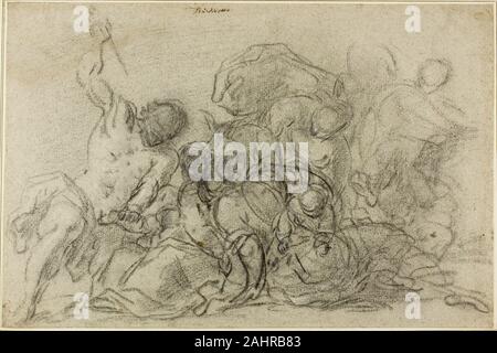 Kreis von Tizian. Der Unschuldigen. 1585 - 1600. Italien. Holzkohle, mit einem Hauch von weißer Kreide verstärkt, auf grauem Papier Stockfoto