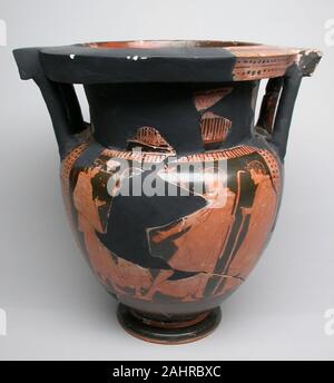 Antike Griechische. Column-Krater (Schüssel). 450 v. Chr.. Griechenland. Terracotta, in Rot gehalten - Abbildung Technik Stockfoto