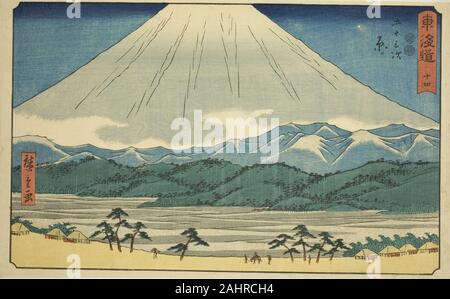 Utagawa Hiroshige. Hara-Nr. 14, aus der serie Dreiundfünfzig Stationen des Tokaido (Tokaido gojusan tsugi), auch als reisho Tokaido bekannt. 1842 - 1857. Japan. Farbe holzschnitt; Oban Stockfoto