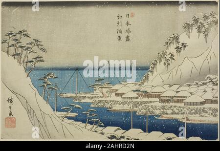 Utagawa Hiroshige. Uraga in Sagami Provinz (soshu Uraga), aus der serie Häfen Japans (Nihon minato zukushi). 1835 - 1849. Japan. Farbe holzschnitt; Oban Stockfoto