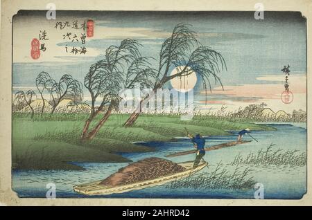 Utagawa Hiroshige. Nr. 32 Seba, aus der Serie 60 - neun Stationen des Kisokaido (Kisokaido rokujukyu tsugi no Uchi). 1830 - 1843. Japan. Farbe holzschnitt; Oban Stockfoto