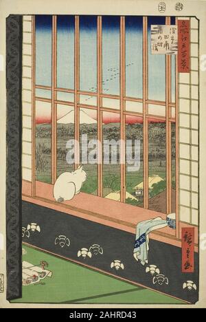 Utagawa Hiroshige. Asakusa Reisfelder und Torinomachi Festival (Asakusa tanbo Torinomachi Modus), aus der Serie 100 berühmten Ansichten von Edo (Meisho Edo hyakkei). 1857. Japan. Farbe holzschnitt; Oban Stockfoto