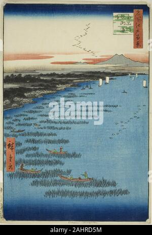 Utagawa Hiroshige. Samezu Küste im Süden Shinagawa (Minami-Shinagawa Samezu kaigan), aus der Serie 100 berühmten Ansichten von Edo (Meisho Edo hyakkei). 1857. Japan. Farbe holzschnitt; Oban Stockfoto