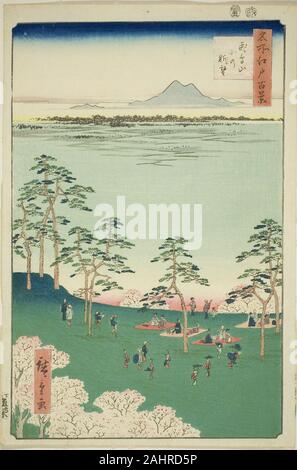 Utagawa Hiroshige. Blick nach Norden von Asuka Hill (asukayama Kita keine chobo), aus der Serie 100 berühmten Ansichten von Edo (Meisho Edo hyakkei). 1856. Japan. Farbe holzschnitt; Oban Stockfoto