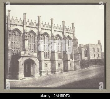 William Henry Fox Talbot. St. George's Chapel, Windsor. 1838 - 1852. England. Gesalzene Papier drucken William Henry Fox Talbot war einer der Erfinder der Fotografie, die Entwicklung der ersten positiv-negativ. Obwohl er seine Technik verwendet haben: Porträts zu produzieren, die lange Belichtungszeit zu Stillleben und architektonische Studien besser geeignet. Talbot erhalten besondere Erlaubnis zum Fotografieren in die Reviere von Windsor Castle (seine Halbschwester war eine Dame in die Queen Victoria, ein eifriger Verfechter der Fotografie warten). Es produzierte er unter anderem Bilder, dieses Foto von Saint Stockfoto