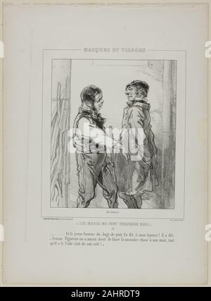 Paul Gavarni. Les Maris mich Font toujours rire et le Jeune Homme.... 1853. Frankreich. Lithographie in Schwarz auf Creme webte Papier Stockfoto