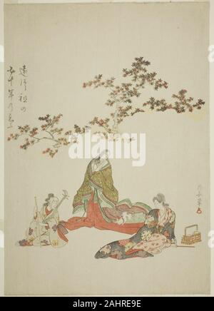 Torii Kiyonaga. Surimono zum Gedenken an den 50. Jahrestag des Todes der Schauspieler Iwai Hanshiro III. 1804 - 1814. Japan. Farbe holzschnitt; surimono Stockfoto