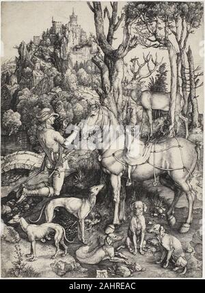 Albrecht Dürer. Saint Eustace. 1501. Deutschland. Gravur in Schwarz auf Elfenbein Bütten Stockfoto