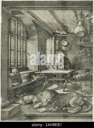 Albrecht Dürer. Der hl. Hieronymus in seiner Studie. 1514. Deutschland. Gravur in Schwarz auf Elfenbein Bütten Stockfoto