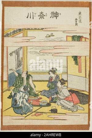 Katsushika Hokusai. Kanagawa, aus der serie Dreiundfünfzig Stationen des Tokaido (Tokaido gojusan tsugi). 1801 - 1811. Japan. Farbe holzschnitt; chuban Stockfoto