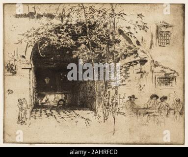 James McNeill Whistler. Die Traghetto, Nr. 2. 1880. In den Vereinigten Staaten. Ätzen und kaltnadelradierung mit Foul beißen in schwarzer Tinte auf Elfenbein Bütten Stockfoto