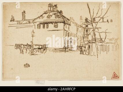 James McNeill Whistler. Den Tempel. 1880 - 1881. In den Vereinigten Staaten. Ätzen in brauner Tinte auf Elfenbein Bütten Stockfoto