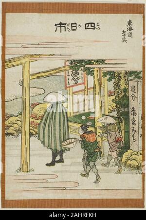 Katsushika Hokusai. Yokkaichi, aus der serie Dreiundfünfzig Stationen des Tokaido (Tokaido gojusan tsugi). 1801 - 1811. Japan. Farbe holzschnitt; chuban Stockfoto