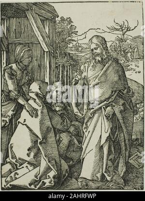 Albrecht Dürer. Christus, der seine Mutter verlassen, von der kleinen Holzschnitt Leidenschaft. 1508 - 1509. Deutschland. Holzschnitt in Schwarz auf Elfenbein Bütten Stockfoto