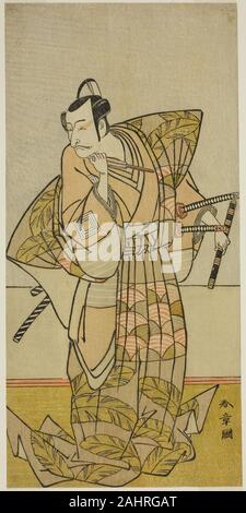 Shunsho Katsukawa. Der Schauspieler Ichikawa Danjuro V als Chichibu keine Shigetada. 1768 - 1778. Japan. Farbe holzschnitt; hosoban; aus einer Komposition (mit mehreren Blättern) Stockfoto