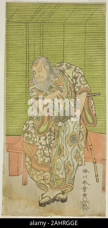 Shunsho Katsukawa. Der Schauspieler Nakamura Nakazo ich als Hige keine Ikyu im Spiel Sakai-cho Soga Nendaiki, durchgeführt an der Nakamura Theater im dritten Monat, 1771. 1766 - 1776. Japan. Farbe holzschnitt; hosoban; von einem mit mehreren Blättern Zusammensetzung Stockfoto