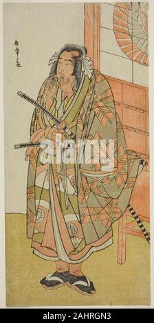 Shunsho Katsukawa. Der Schauspieler Onoe Matsusuke ich in eine unbekannte Rolle. 1777 - 1787. Japan. Farbe holzschnitt; hosoban Stockfoto