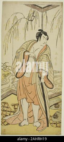 Katsukawa Shunjô. Der Schauspieler Ichikawa Monnosuke III wie die Sumo-ringer Shirafuji Genta im Spiel Edo no Hana Mimasu Soga, durchgeführt an der Nakamura Theater im dritten Monat, 1783. 1778 - 1788. Japan. Farbe holzschnitt; hosoban; Mitte blatt Triptychon Stockfoto