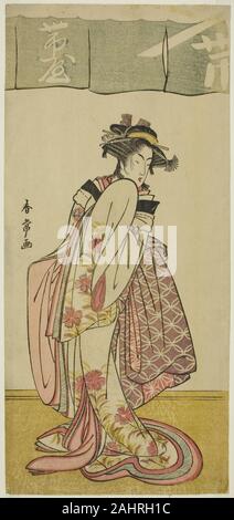 Katsukawa Shunjô. Der Schauspieler Segawa Kikunojo III als Shinanoya Ohan im Spiel Kabuki no Hana Bandai Soga, durchgeführt an der Ichimura Theater im dritten Monat, 1781. 1776 - 1786. Japan. Farbe holzschnitt; hosoban Stockfoto