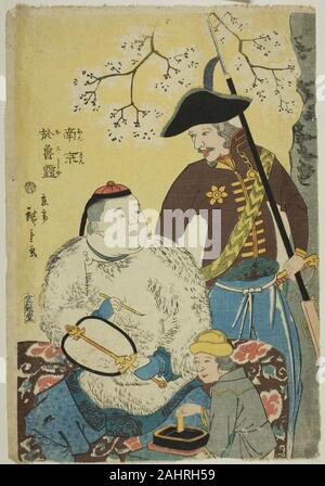 Utagawa Hiroshige II (shigenobu). China und Russland (Nankin, Oroshiya). 1860. Japan. Farbe holzschnitt; Oban Stockfoto