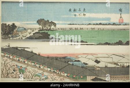 Utagawa Hiroshige. Die neue Yoshiwara (Shin Yoshiwara), aus der serie bekannte Orte in der östlichen Hauptstadt (Toto Meisho). 1834 - 1847. Japan. Farbe holzschnitt; Oban, getrimmt Stockfoto