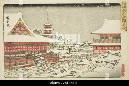 Utagawa Hiroshige. Ende Jahr Fair bei Kinryuzan Tempel in Asakusa (Asakusa Kinryuzan toshi no Ichi), aus der serie bekannte Orte in der östlichen Hauptstadt (Toto Meisho). 1830 - 1843. Japan. Farbe holzschnitt; Oban Stockfoto