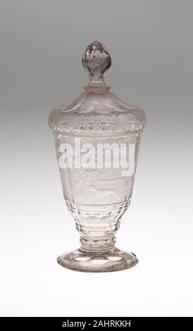 Becher mit Deckel. 1715 - 1730. Schleswig. Glas Stockfoto