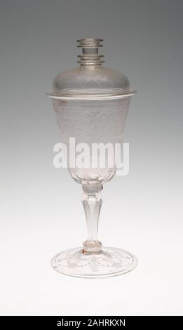 Becher mit Deckel. 1701-1713. Thüringen. Glas Stockfoto