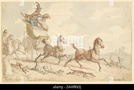 Thomas Rowlandson. Kapitän verschwenden Bang bis zur Markierung. 1776 - 1827. England. Stift und Bister mit Pinsel und Wasserfarben, über Graphit, auf Creme webte Papier, Trinkgeld auf Creme webte Papier Stockfoto