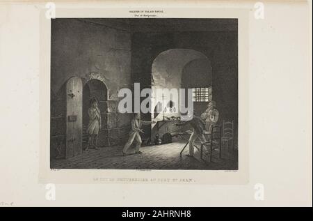 François Bellay. Der Duc de Montpensier Fort St. Jean. 1824. Frankreich. Lithographie in Schwarz auf Grau chine legte sich auf Elfenbein webte Papier Stockfoto