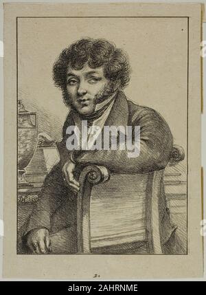 Dominique-Vivant Denon. Portrait von Brunet, Drucker. 1817. Frankreich. Lithographie in Schwarz (Feder und Tinte und Farbstift Stil) an den cremefarbenen Papier Stockfoto