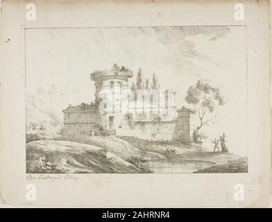 Lameau. Landschaft. 1803 - 1822. Frankreich. Lithographie in Schwarz auf Elfenbein Bütten Stockfoto