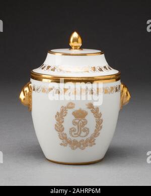 Herstellung nationale de Sèvres (Hersteller). Sugar Bowl. 1834. Sèvres. Hartporzellan und Vergoldung Stockfoto