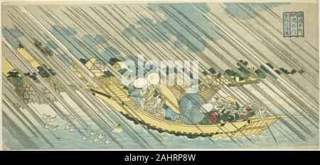 Totoya Hokkei. Die Sumida River in der Provinz (Musashi Musashi Sumidagawa), aus der serie bekannte Orte in den Provinzen (shokoku Meisho). 1829-1840. Japan. Farbe holzschnitt; horizontale otanzaku Stockfoto