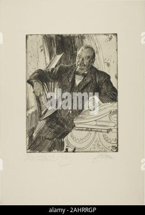 Anders Zorn. Grover Cleveland II. 1899. Schweden. Radierung auf Elfenbein Bütten Stockfoto