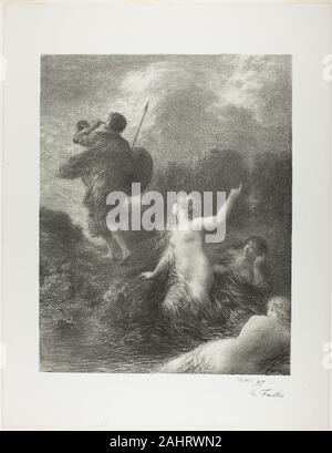 Henri Fantin-Latour. Götterdämmerung Siegfried und die Rheintöchter. 1898. Frankreich. Lithographie in Schwarz auf Elfenbein China Papier legte sich auf Elfenbein webte Papier Stockfoto