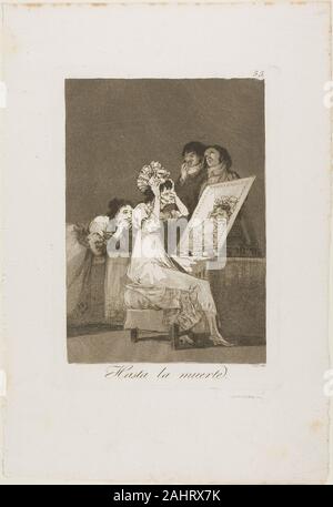 Francisco José de Goya y Lucientes. Bis zum Tod, Platte 55 aus Los Caprichos. 1797 - 1799. Spanien. Ätzen, brüniert Aquatinta und Kaltnadel auf Elfenbein Bütten Stockfoto