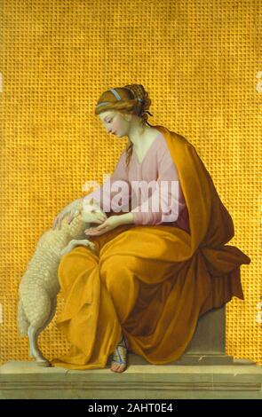 Eustache Le Sueur. Sanftmut. 1650. Frankreich. Öl auf Leinwand in den Jahren 1644-45, nach einer Phase der Ausbildung und Zusammenarbeit mit Simon Vouet, Eustache Le Sueur sich als unabhängige Master, wichtigen kirchlichen Kommissionen und auch Dekorieren des Hôtels oder stadtwohnungen, der wohlhabenden Pariser, einschließlich des Hôtel Lambert. Für die Kapelle in der Pariser Stadthäuser von Guillaume Brissonnet, Le Sueur gemalt die acht Seligpreisungen, unter ihnen die Personifizierung der Sanftmut, sowie ein Altarbild der Verkündigung, Schwarzweiß-Szenen aus dem Leben der Jungfrau, und ein CE Stockfoto