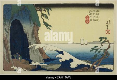 Utagawa Hiroshige. Die Höhle in Enoshima in Sagami Provinz (soshu Enoshima iwaya nicht zu), aus der serie bekannte Orte von Japan (Honcho Meisho). 1832 - 1844. Japan. Farbe holzschnitt; Oban Stockfoto