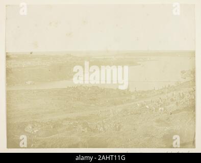 James Robertson. Inneren Hafen von Sebastopol, Brücke, die die Stadt mit der Vorstadt Fort Nickolas am Eingang. 1855. Schottland. Eiweiß drucken Stockfoto