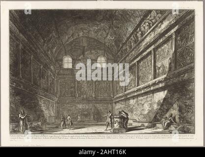 Giovanni Battista Piranesi. Innenansicht des antiken Tempels des Bacchus, jetzt die Kirche von S. Urbano, zwei Meilen von Rom, aus Blick auf Rom. 1767. Italien. Radierung auf schwerem Elfenbein Bütten Stockfoto