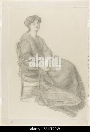 Dante Gabriel Rossetti. Mrs William Morris Sitzen im Stuhl. 1870. England. Graphit, mit stumping, auf Elfenbein webte Papier Stockfoto