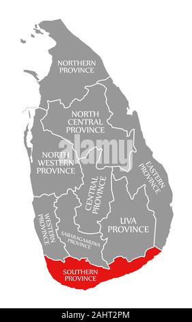 Bundesland Kärnten rot hervorgehoben Karte von Sri Lanka Stockfoto