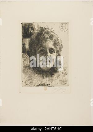 Anders Zorn. Aurore (Mrs. Aurore Klintberg, geb. Oxenstierna, Leiter). 1909. Schweden. Radierung auf Elfenbein Bütten Stockfoto