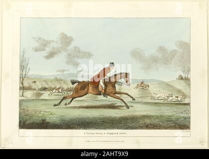 Sir Robert Frankland. Entlang einer Slapping Tempo, Plate One von unverzichtbaren Leistungen. 1811. England. Handcolorierte Radierung auf Papier Stockfoto